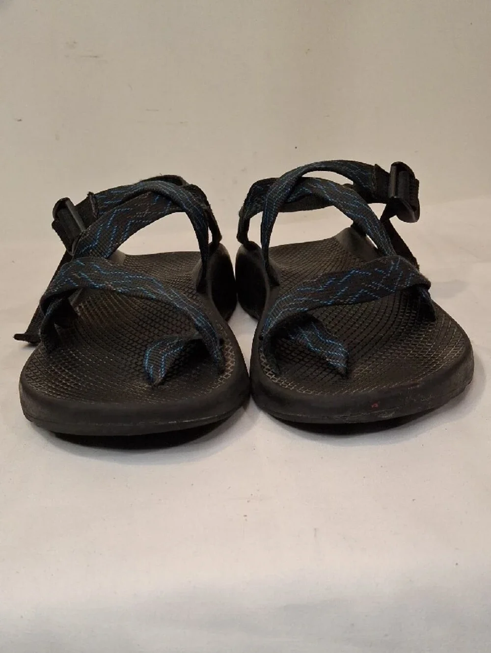 Chaco Men's Black Sandals with Black Webbing Adjustable Strap. Lightly Worn